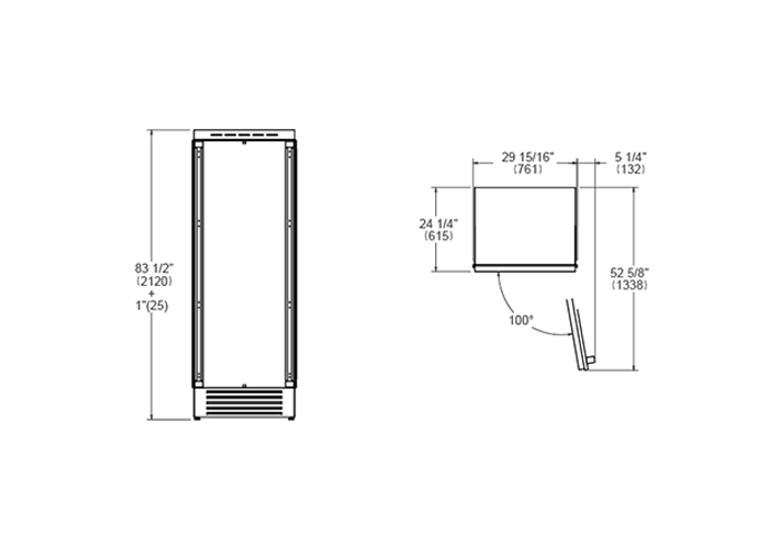 75 cm kylskåp för inbyggnad, för panel